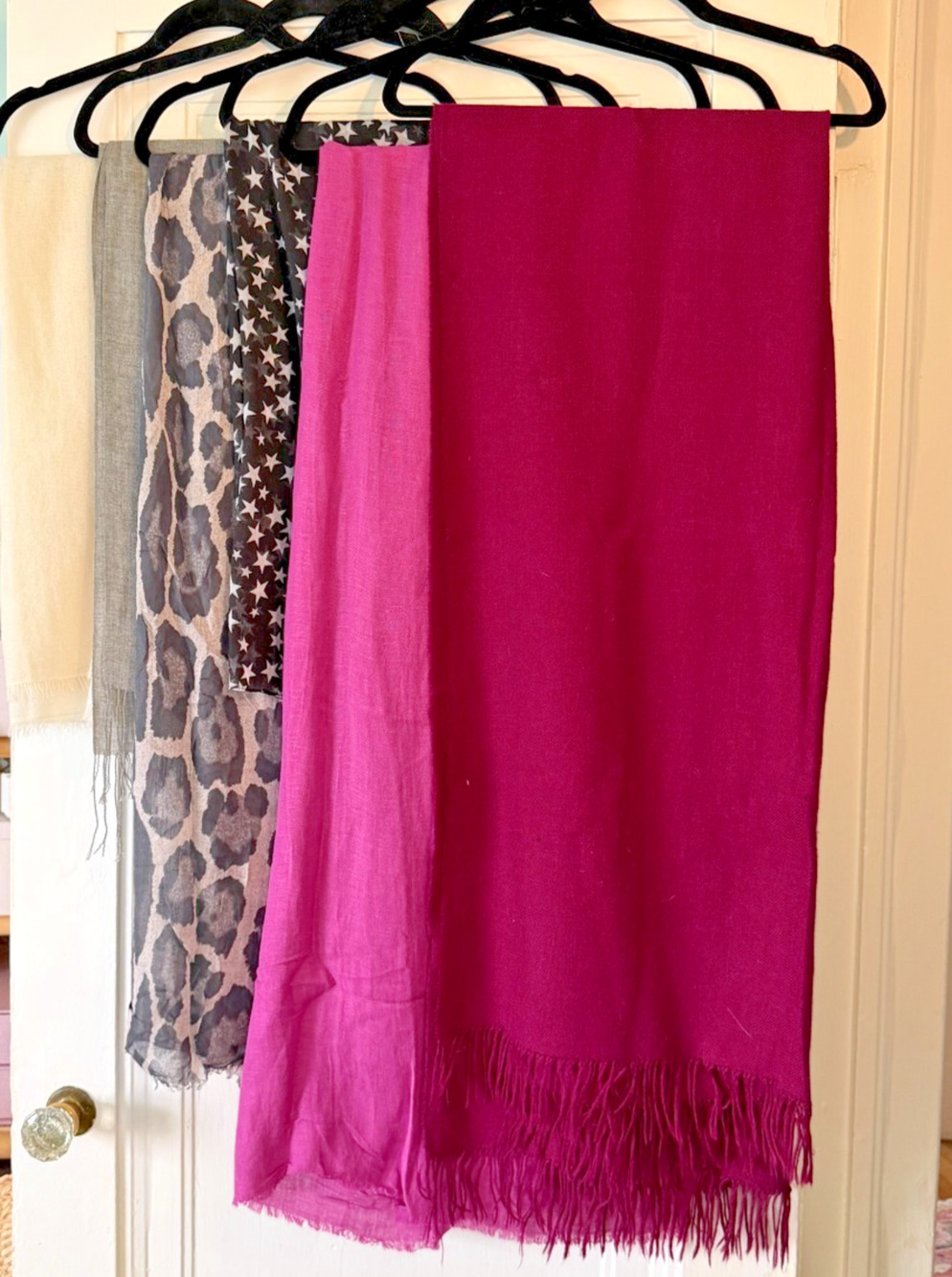 6 Scarves in Blacks, Greys, Whites & Pinks 1 Neiman Marcus, 1 Nordstrom